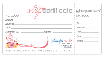 custom gift certificates numbered